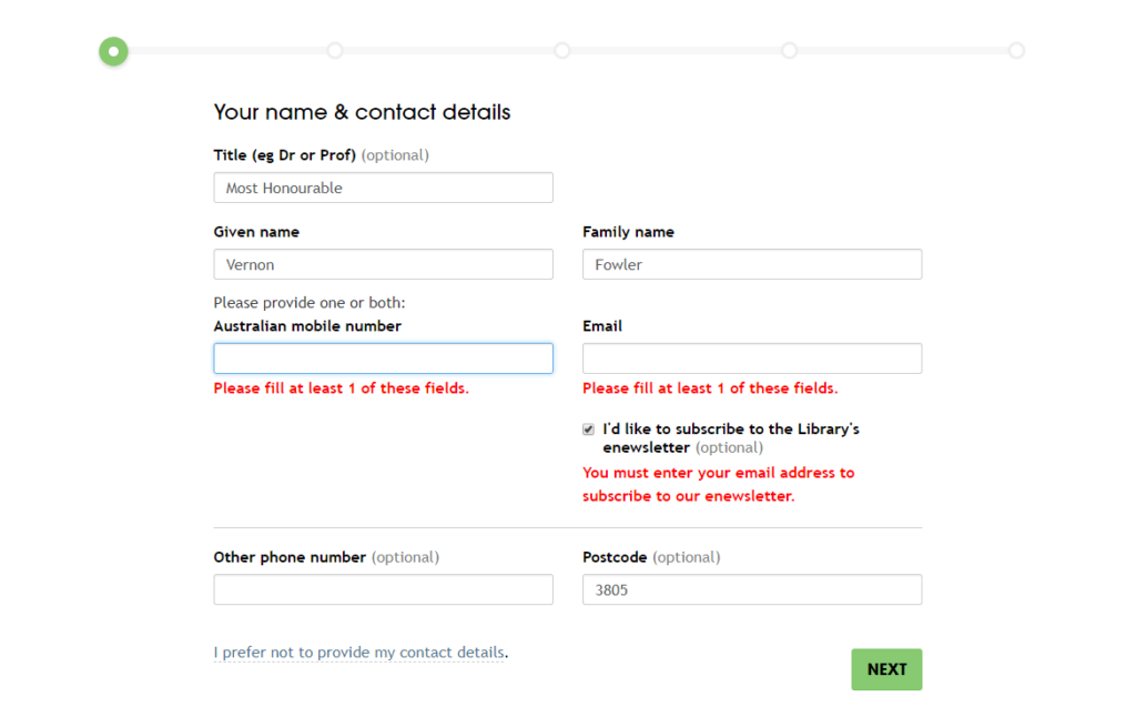 Before upgrading our registration wizard, the form validation messages had plenty of room for improvement.
