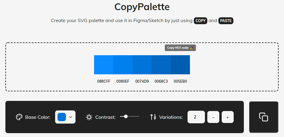 Using CopyPalette to find a shade that gives more contrast
